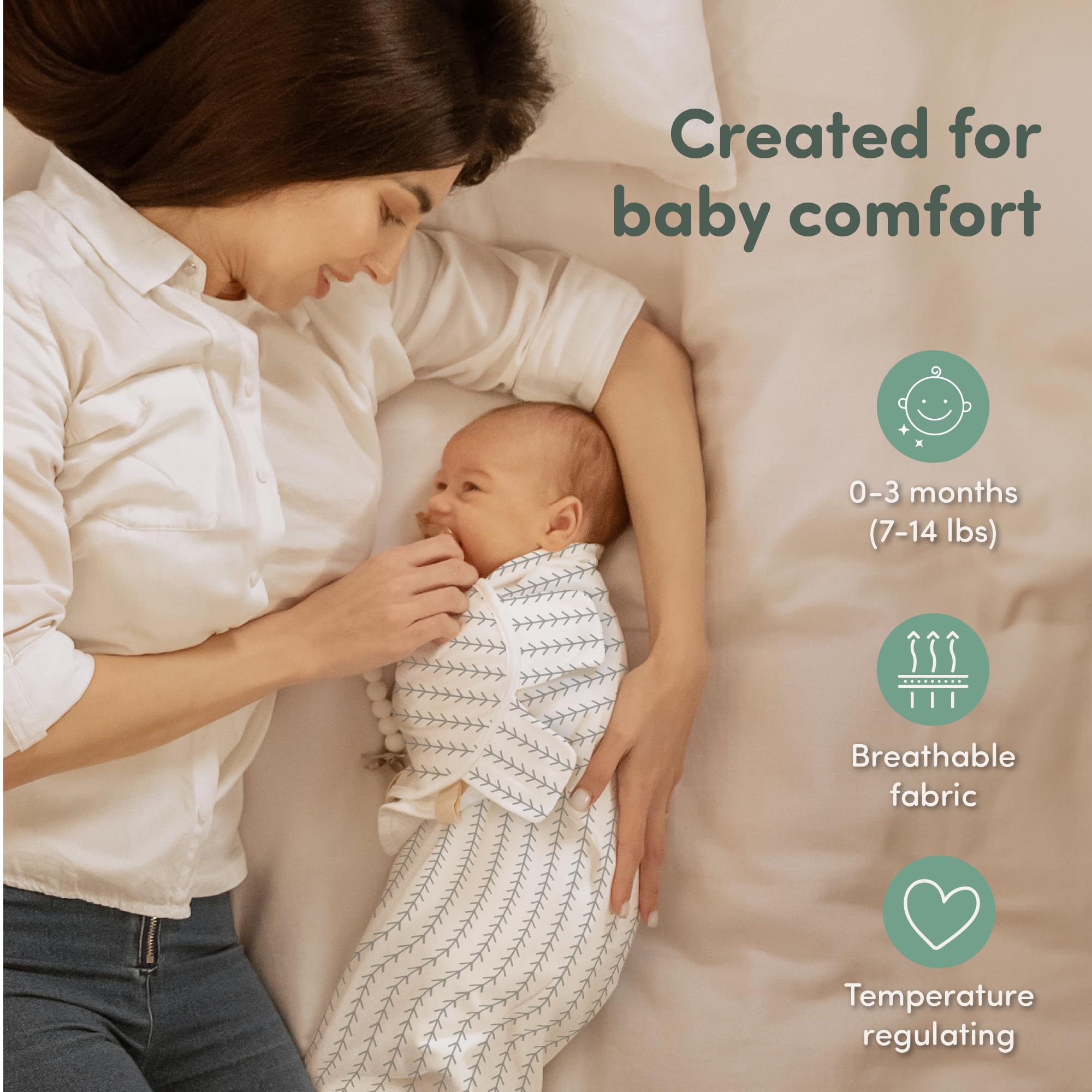 Sweety Fox swaddle care image showing washing and reuse.