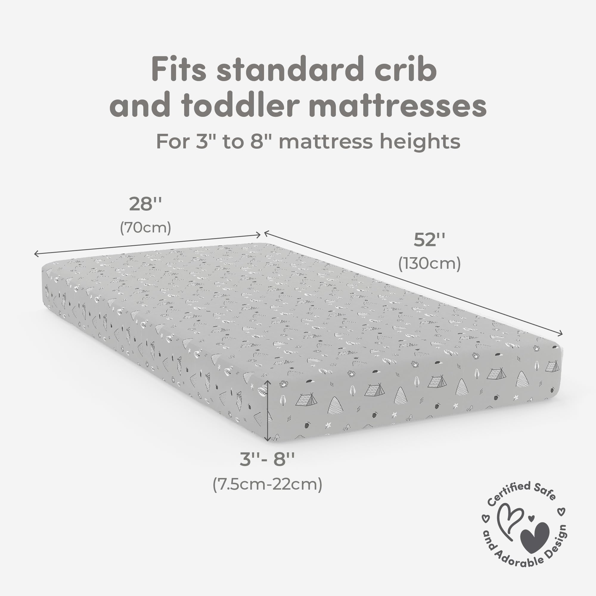 Sweety Fox Woodland print crib sheets on mattress highlight gender-neutral design