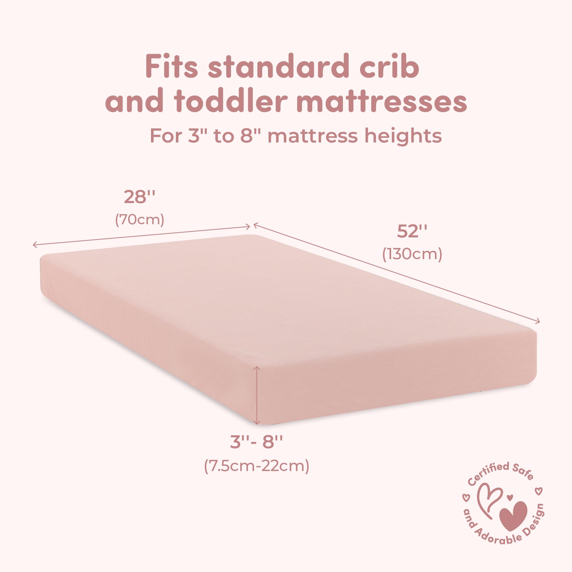 Sweety Fox white and pink crib sheets in a nursery setting showing gender-neutral style.