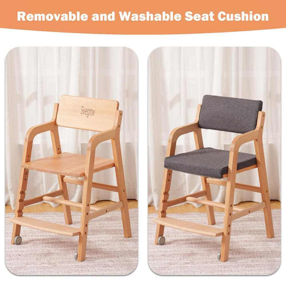 Swegrow adjustable backrest two-position setup supports growing children