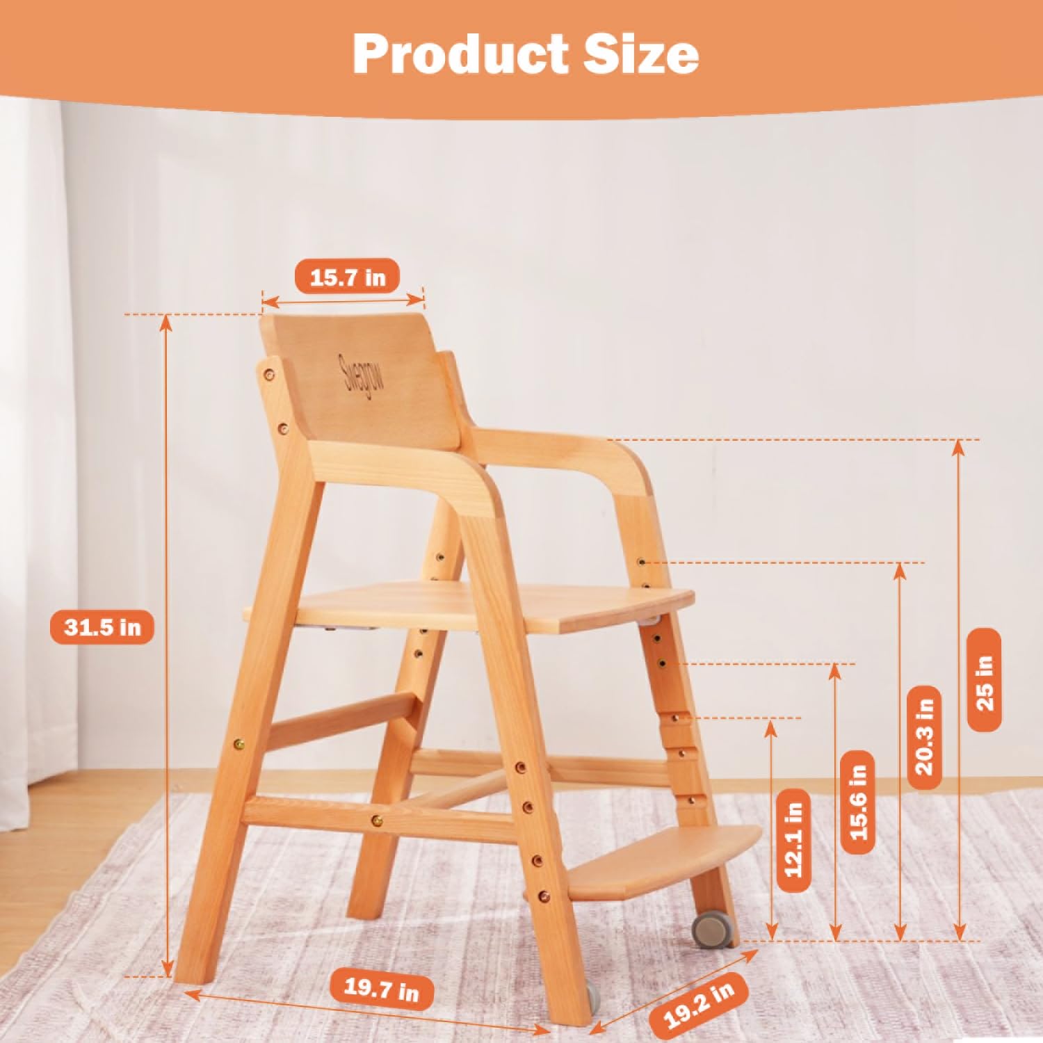 Swegrow adjustable footrest with four height options