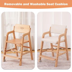 Swegrow high chair footrest adjustable for proper leg support.