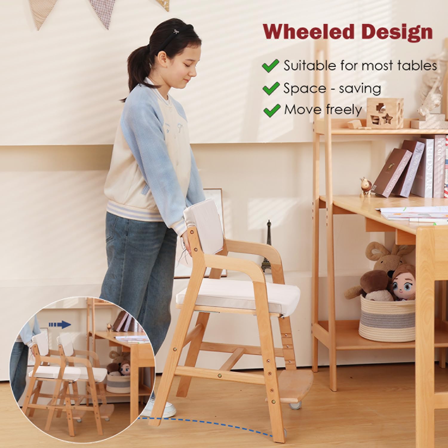Swegrow removable cushion beige for washing and added comfort.