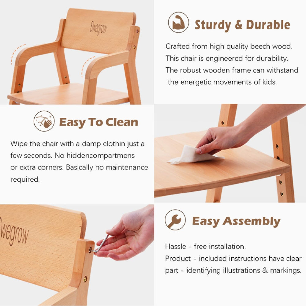Swegrow wide seat image shows roomy comfort from toddler to teen