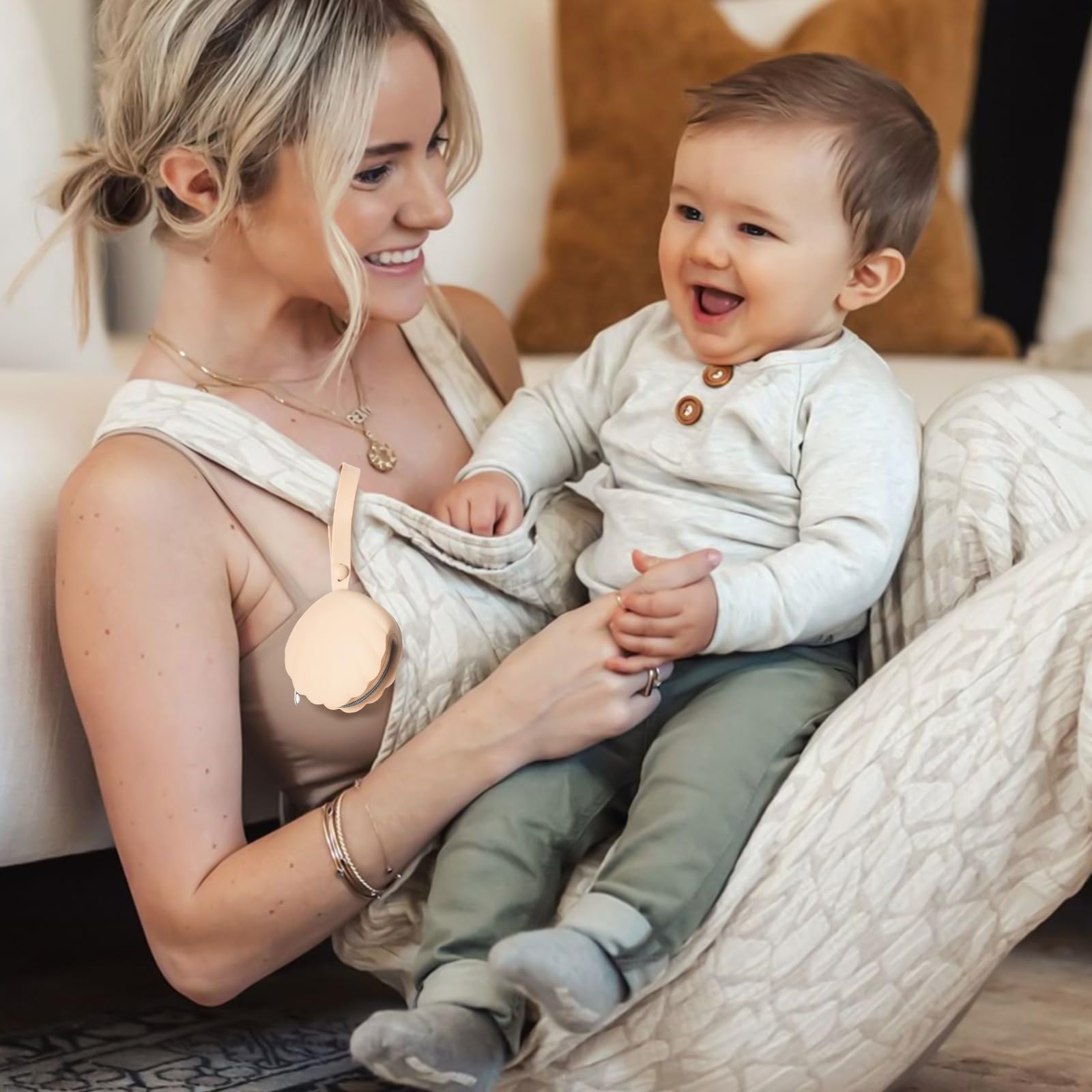 Swelive pacifier holder case blush packaging shows portable storage for on the go families