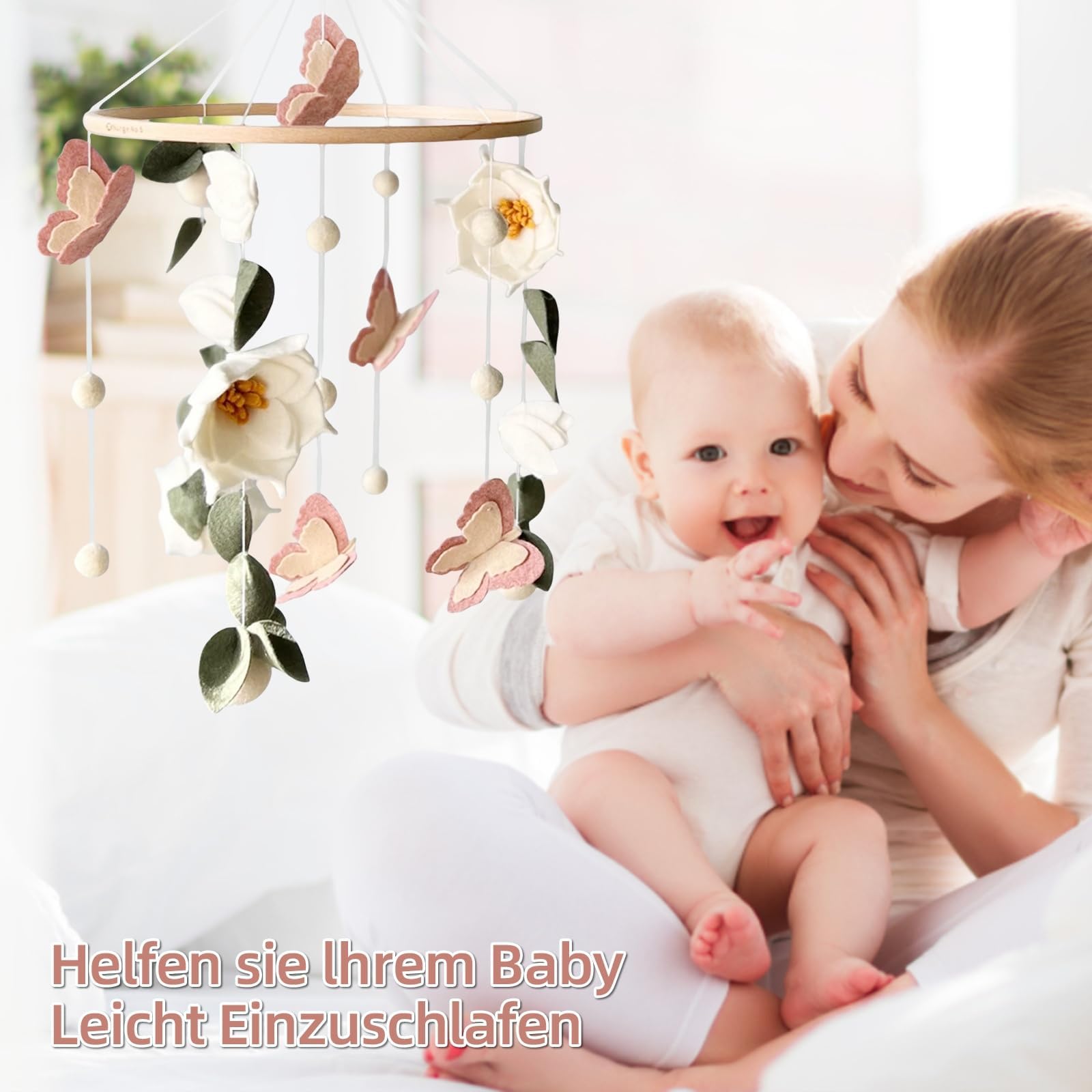 SWECOMZE easy-install mobile—quickly hang above crib for instant nursery whimsy and calm