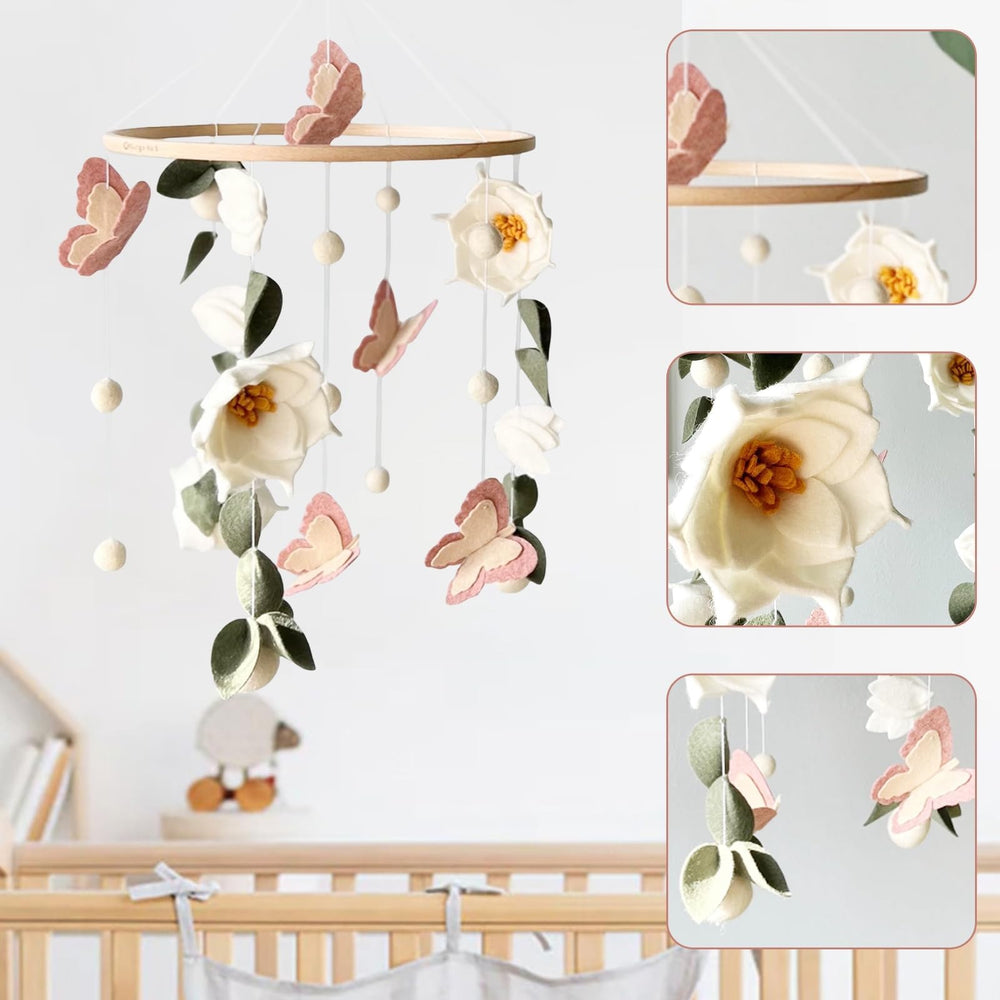 SWECOMZE mobile butterflies—soothing pink accents for modern nurseries and baby's attention