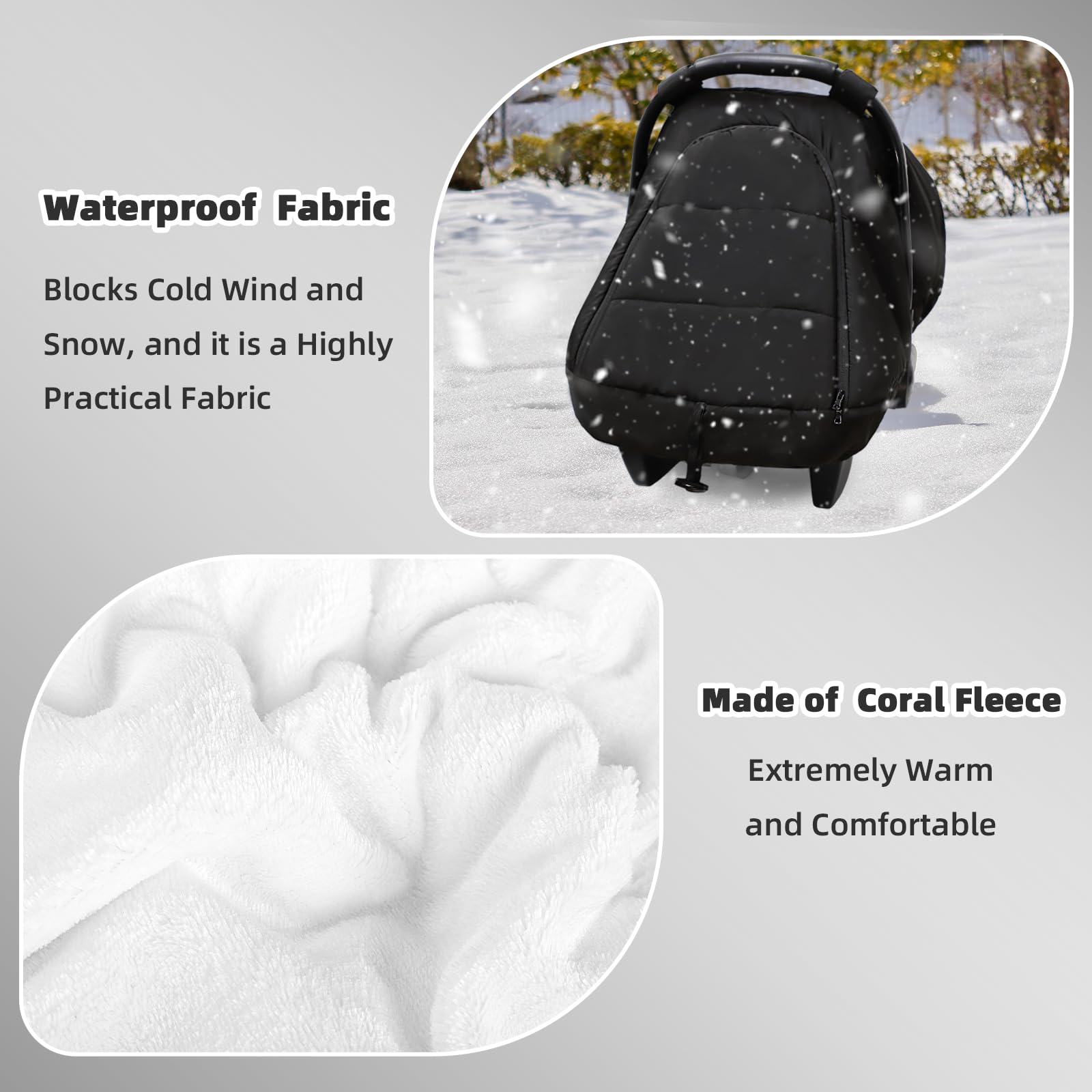 SWESEN car seat cover zipper design open flap for easy access.