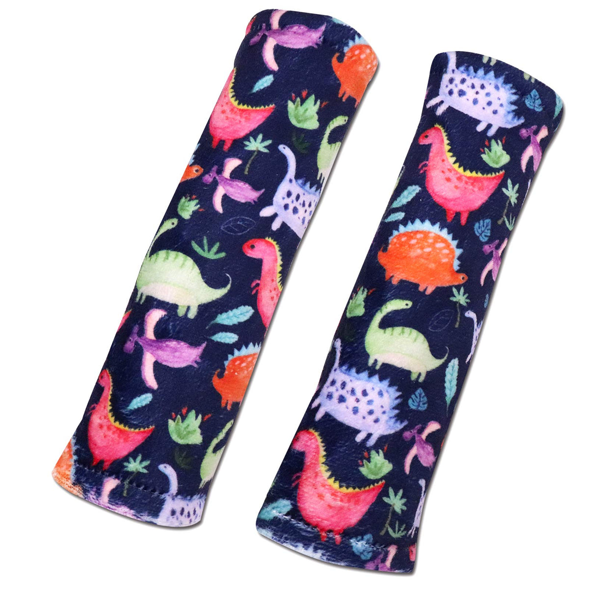 SWESEN Dinosaur car seat belt cover front view showing cushioned protection