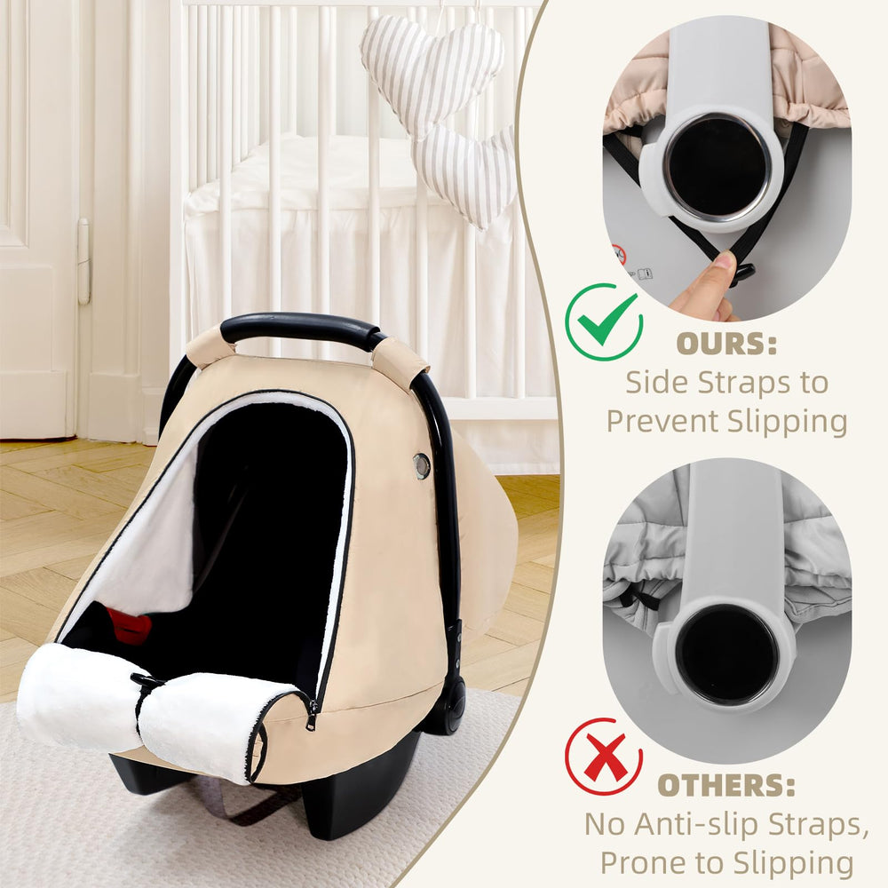 SWESEN infant canopy demonstrates moisture-resistant fabric for rainy-day protection.