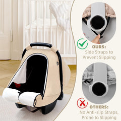 SWESEN infant canopy demonstrates moisture-resistant fabric for rainy-day protection.