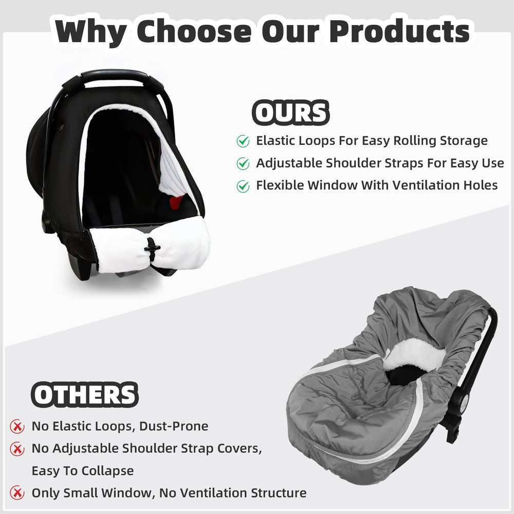 SWESEN infant car seat cover mesh ventilation close-up for breathability.