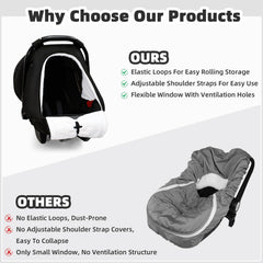 SWESEN infant car seat cover mesh ventilation close-up for breathability.