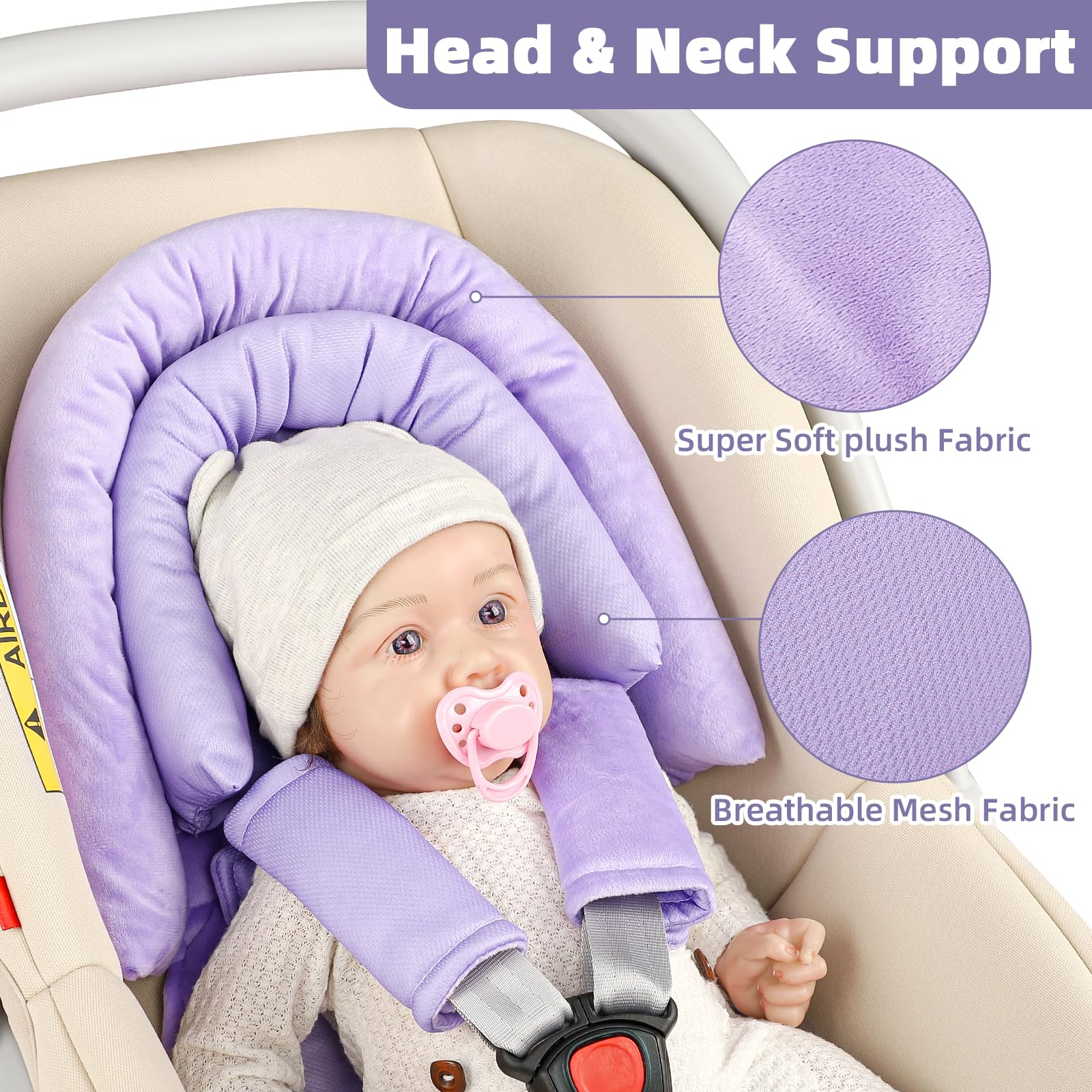 SWESEN car seat insert showing fleece reverse side for cozy warmth.