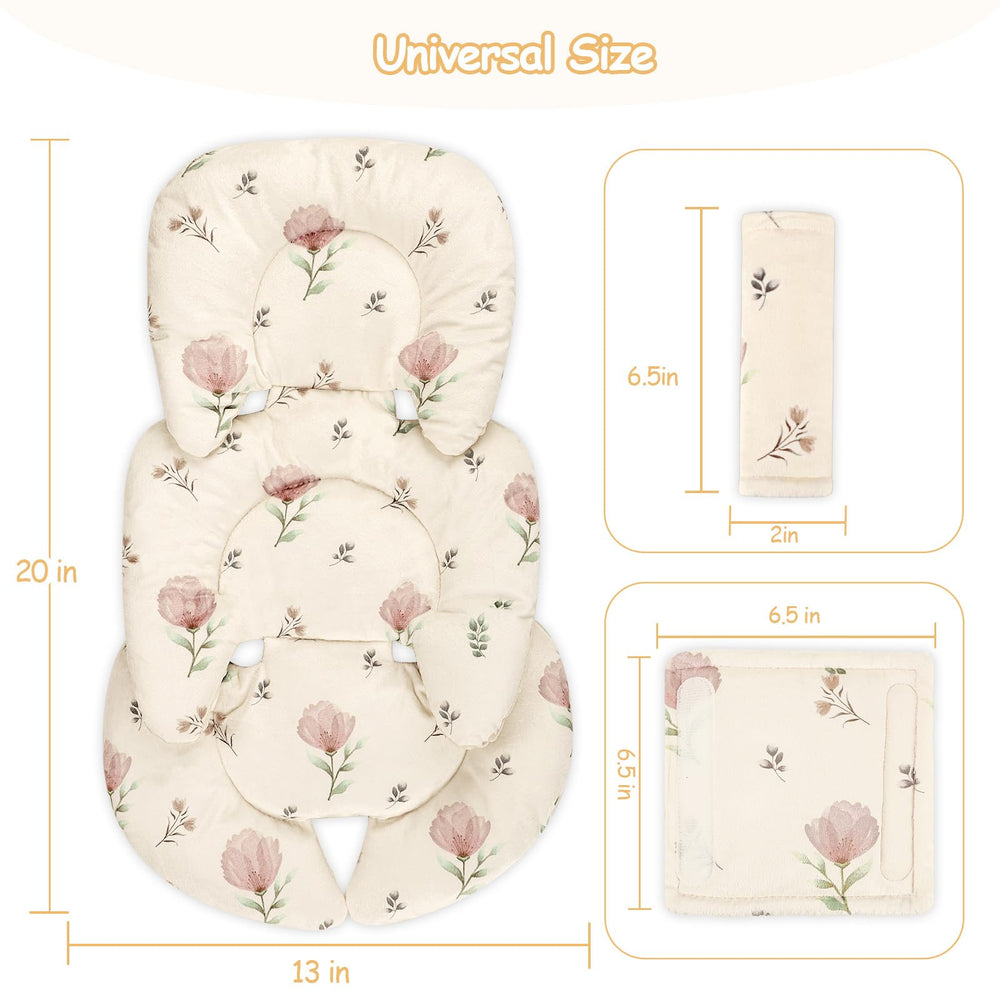 SWESEN infant car seat insert simple flowers design adds soothing travel ambience.