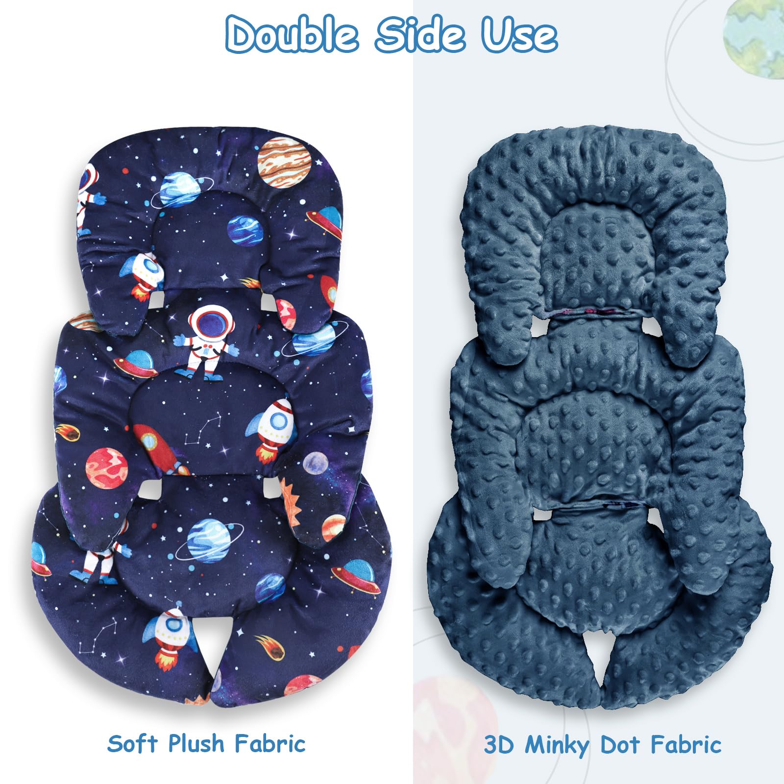 SWESEN infant car seat insert compatible with 3 and 5-point harness systems.