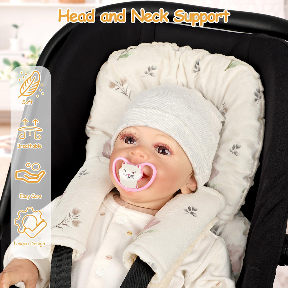 SWESEN infant car seat insert reversible fabric side for sensitive-skin comfort.