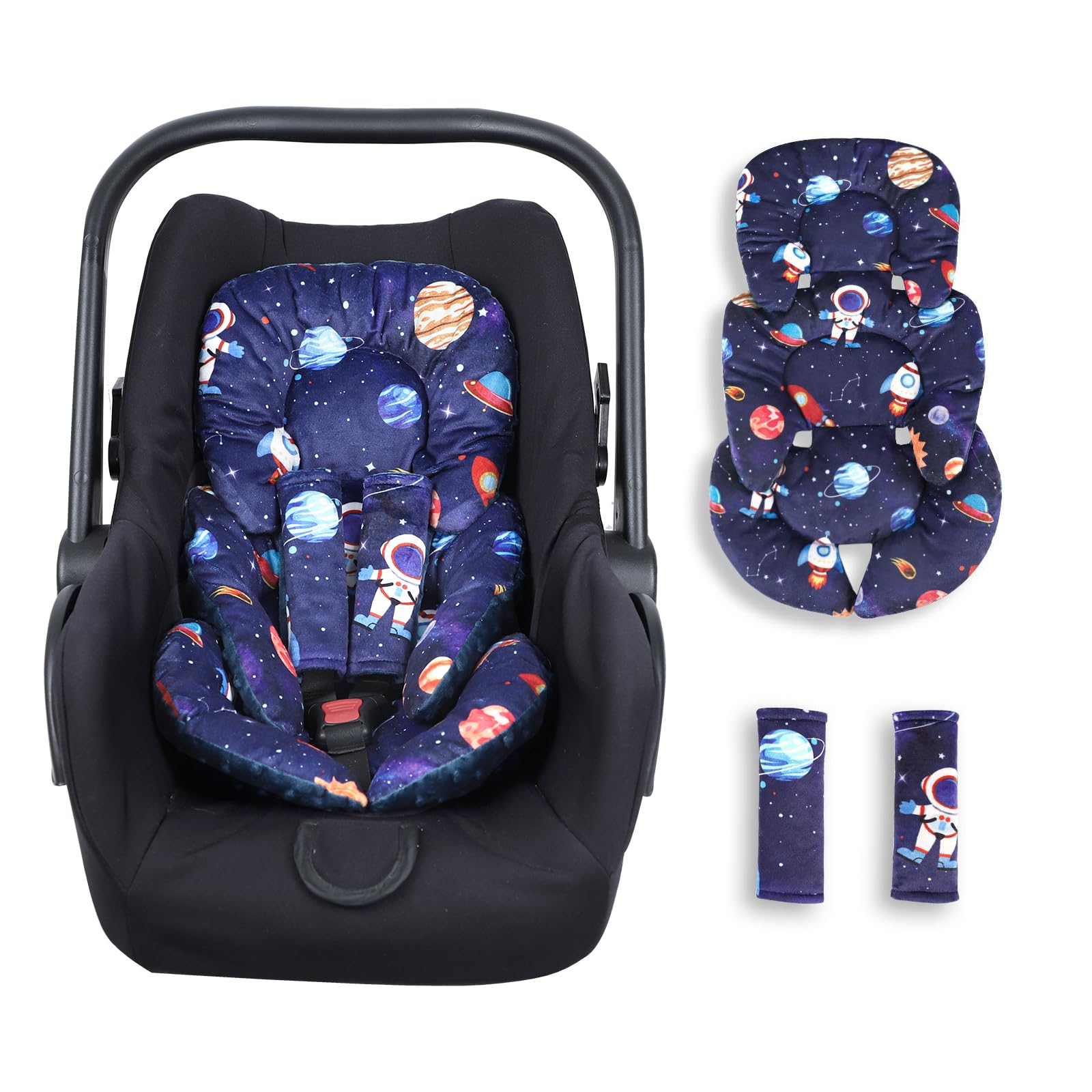 SWESEN infant car seat insert soft plush face area for gentle head support during travel.