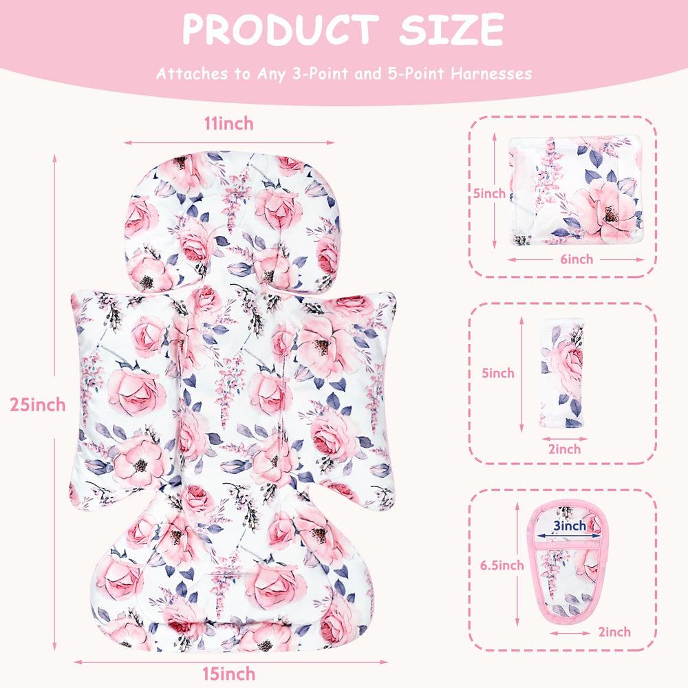 SWESEN infant car seat insert thick cotton filling supports baby's posture during travel.
