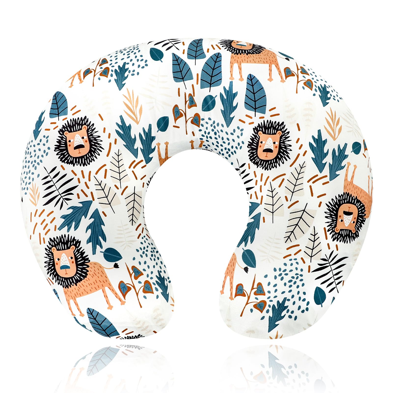 SWESEN lion nursing pillow cover closeup emphasizes ultra-soft fabric for baby's comfort.