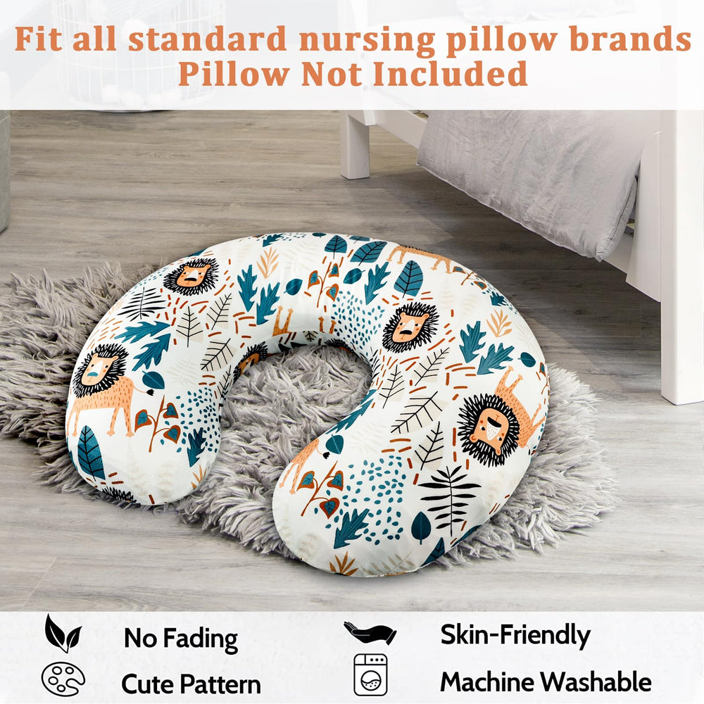SWESEN stretchy nursing pillow cover demonstrates snug fit for common pillow shapes.