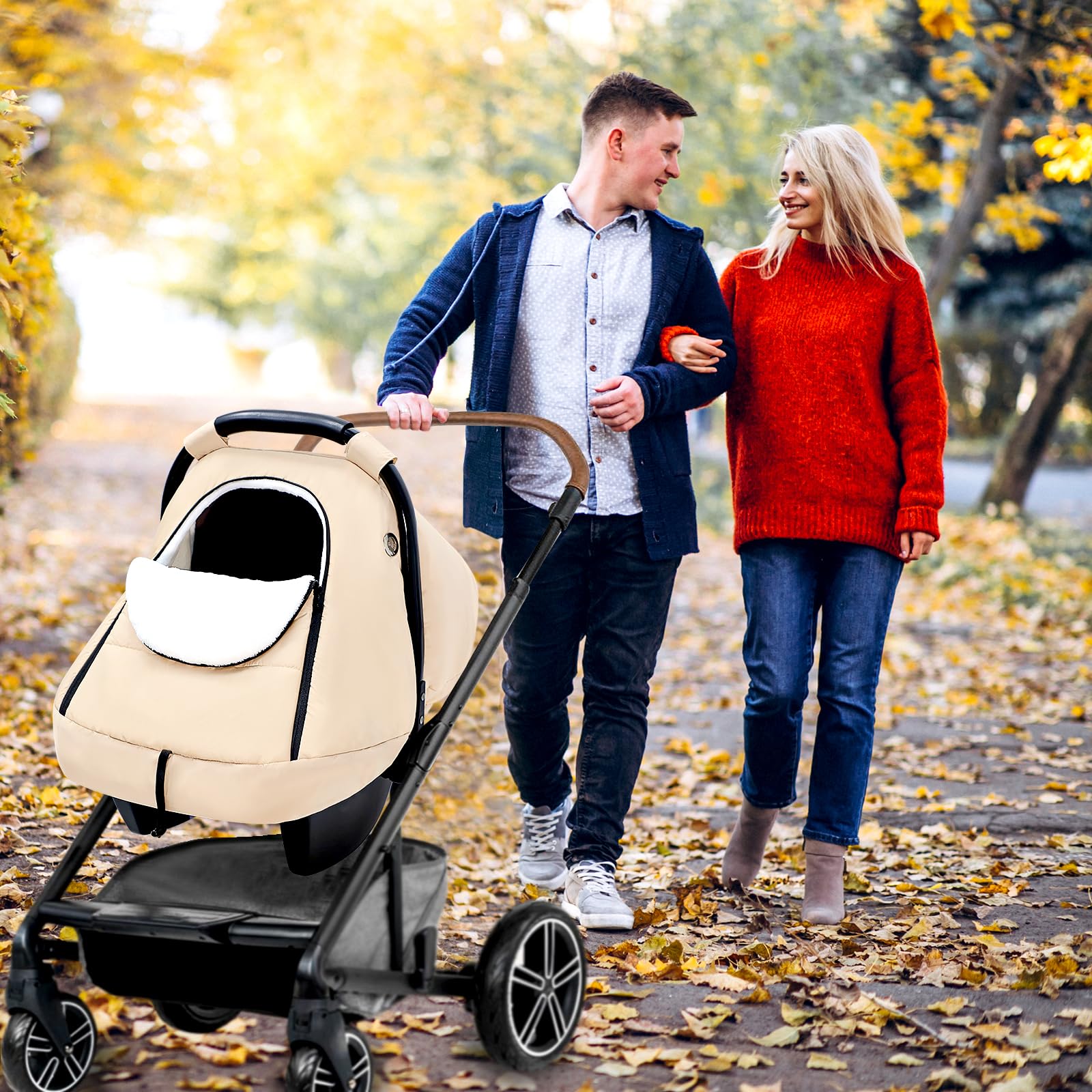 SWESEN wind- and water-resistant shield protects baby in harsh weather.