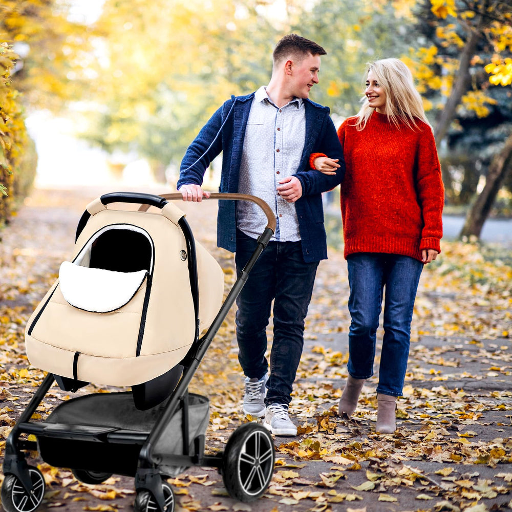 SWESEN wind- and water-resistant shield protects baby in harsh weather.