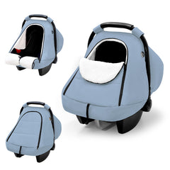 SWESEN winter baby car seat cover front view offering cozy warmth.