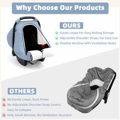 SWESEN winter baby car seat cover interior fleece for soft warmth during naps.