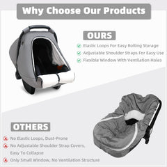 SWESEN Winter car seat cover fleece inner provides plush softness during naps
