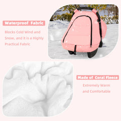 SWESEN pink winter car seat cover water-resistant outer fabric for all-weather protection.