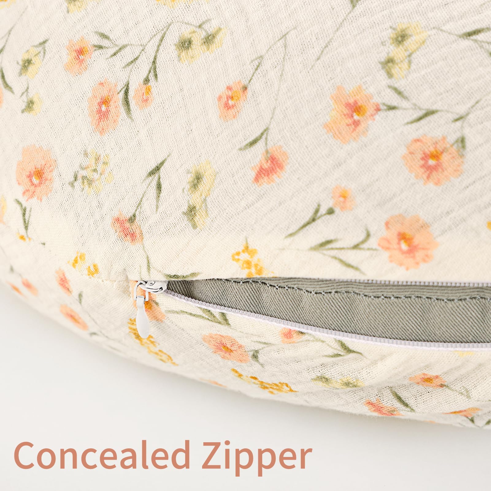 SWESEN muslin nursing pillow cover easy-care material, machine washable for busy parents.
