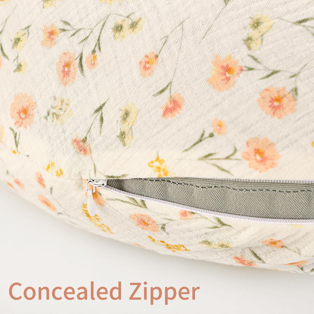 SWESEN muslin nursing pillow cover easy-care material, machine washable for busy parents.