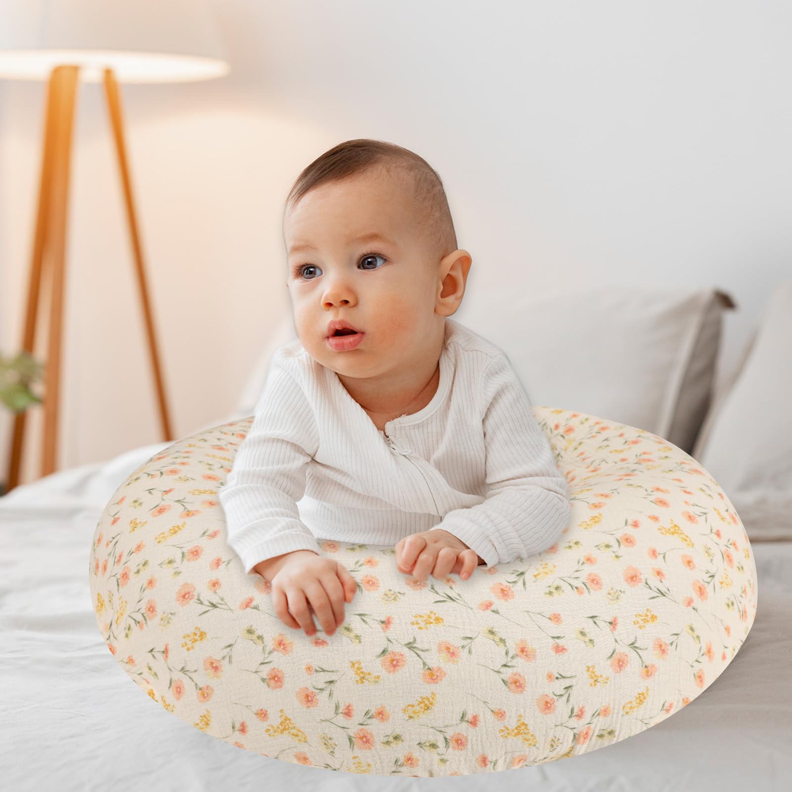 SWESEN muslin nursing pillow cover wash-friendly and baby-friendly, gifts well for baby showers.