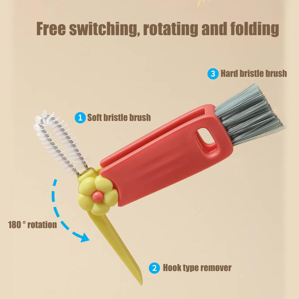 Swicado 3 in 1 cup lid brush corner detail, reaches hard-to-clean corners.
