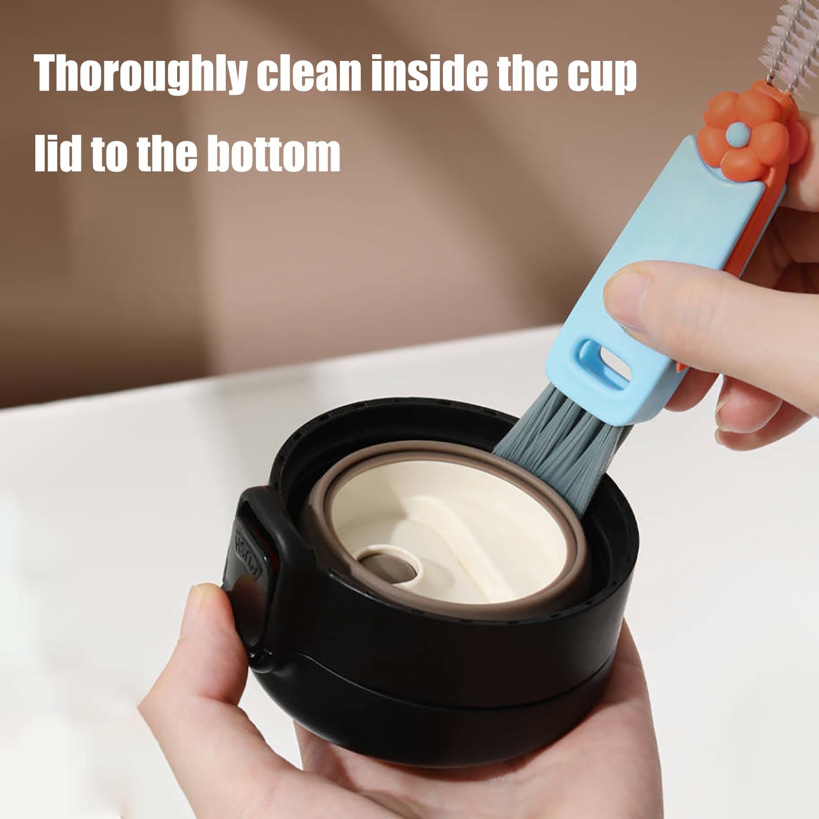 Swicado 3 in 1 cup lid brush hanging hole, convenient storage and tidy kitchen.