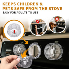 SWIFTDRY stove knob cover close-up—semi-transparent design for quick knob reading