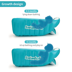 Swimbobo inflatable baby bath tub blue deflated pack demonstrates compact storage.