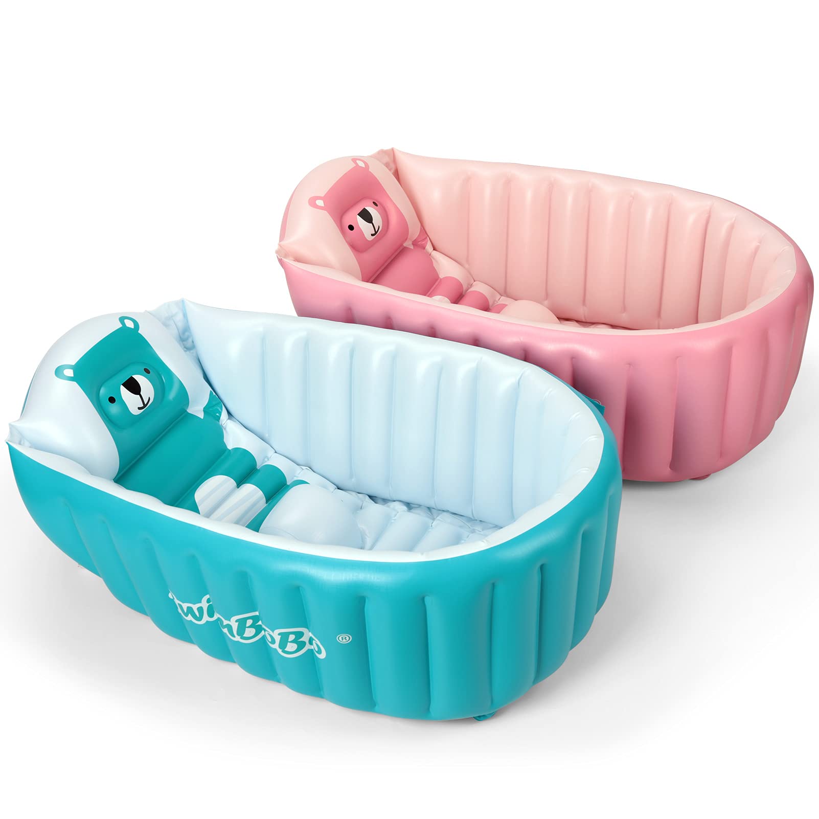 Swimbobo blue tub rolled for storage shows easy, space-saving design.