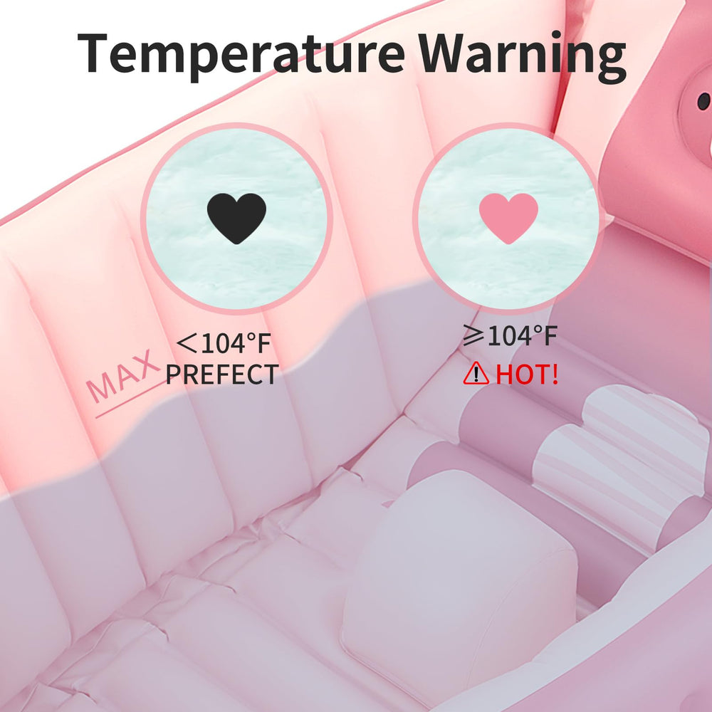 Swimbobo pink tub shown at the beach for on-the-go bathing