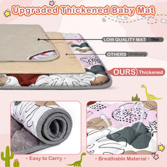 SWITMH 65x50 playpen mat with non-slip bottom keeps baby secure during play.