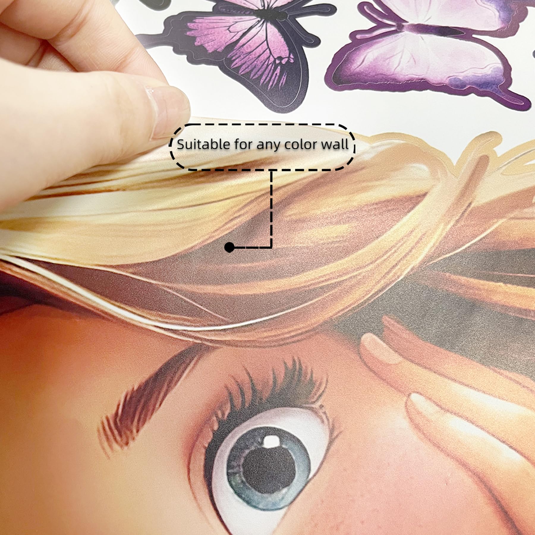 SWORNA Repositionable wall decal allows easy adjustment without wall damage.