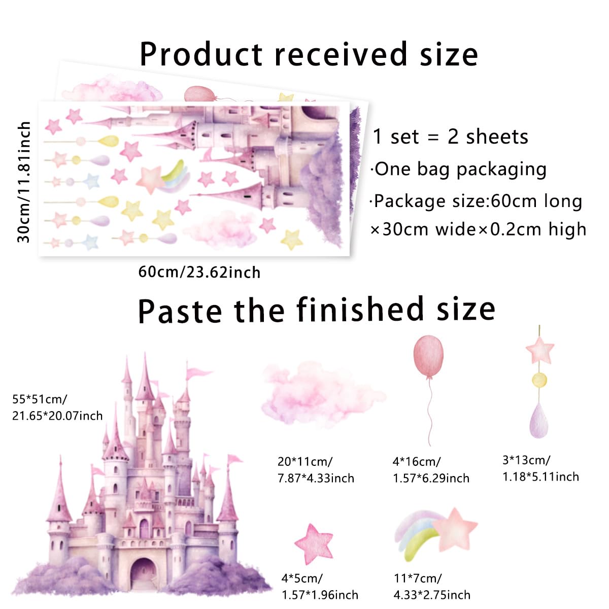 SWORNA princess wall decal DIY-assembly — removable, repositionable pieces invite family crafting time.