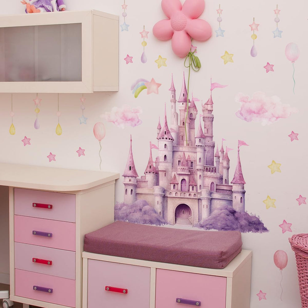 SWORNA princess wall decal rainbows — vibrant rainbows brighten walls and inspire joyful imagination.