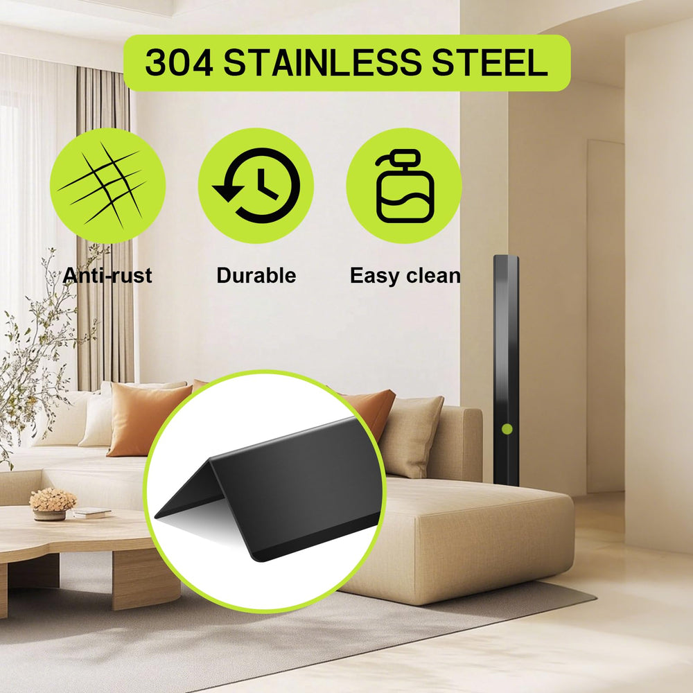 SWPEC black stainless-steel corner-guard on wall for protection