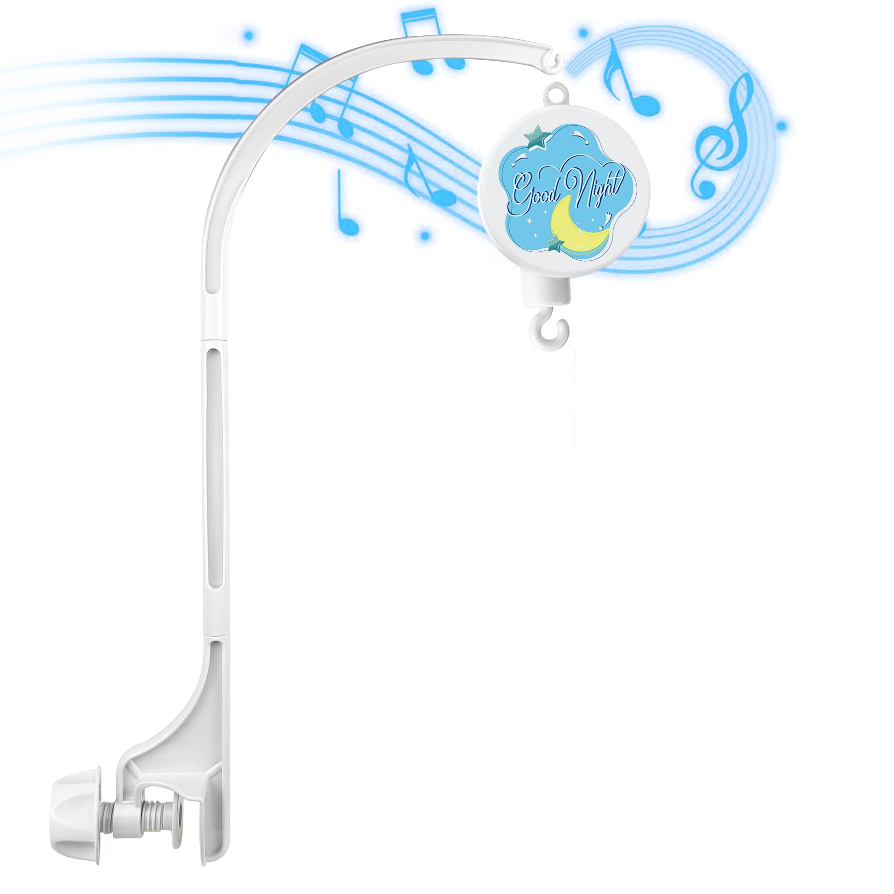 SWSHENR crib mobile arm assembly demonstrates quick, tool-free setup for portable nursery adjustments