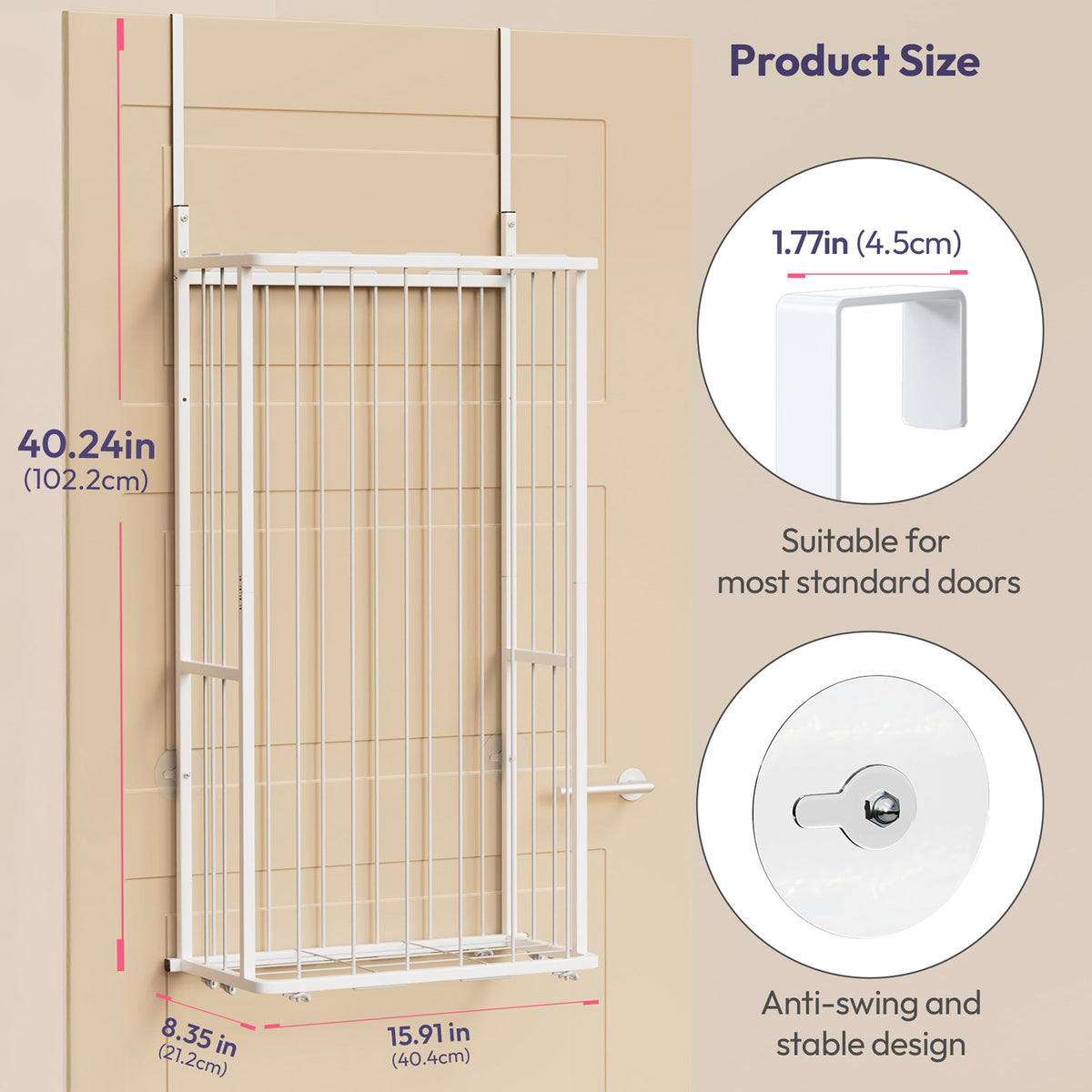 SW TYMIKI large stuffed storage over-the-door organizer in white for clutter-free bedrooms