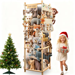 SXBSXB Stuffed Animal Zoo front view shows space-saving vertical storage for plush toys.