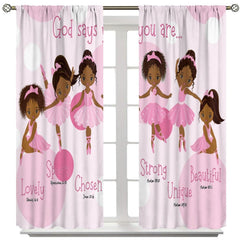 SXXLDNG Ballerina dancer print curtains closeup showcasing vivid character and high-definition print.