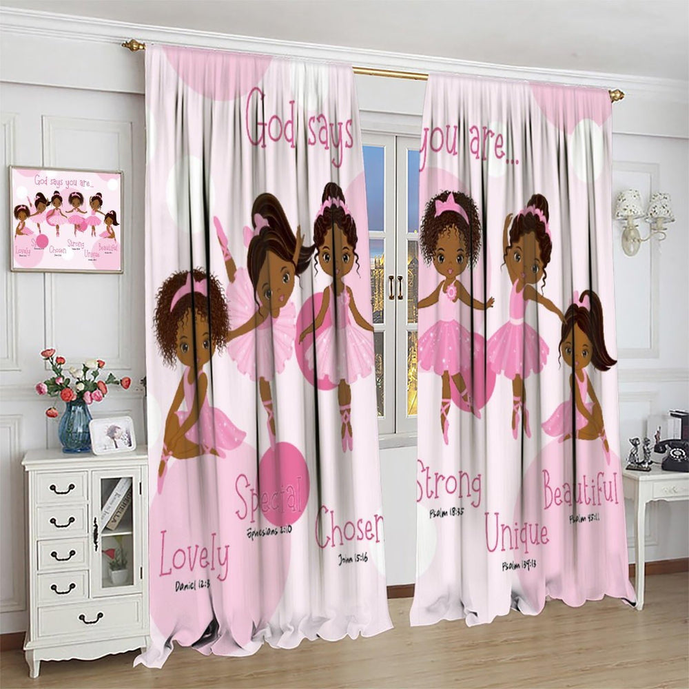 SXXLDNG Princess dancer room decor idea framed by pink curtains and playful motifs.
